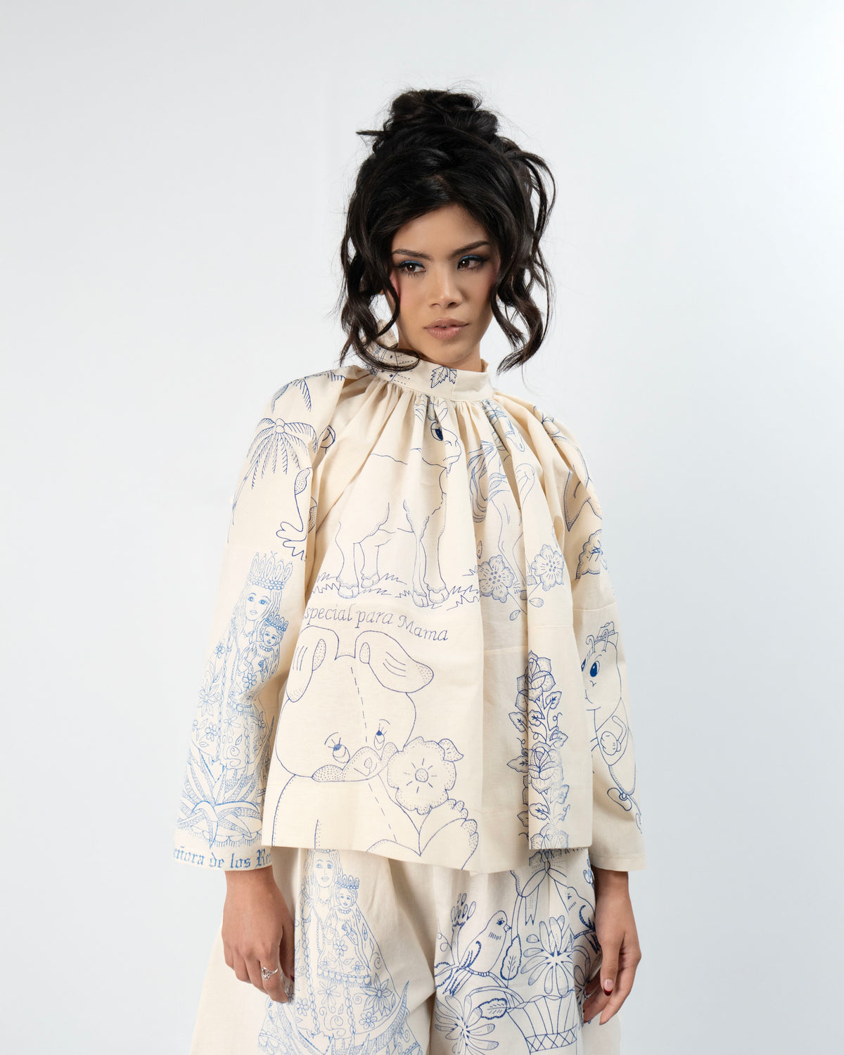 LAZO OPEN-BACK BOW BLOUSE